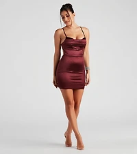 Shimmer Into Style Satin Short Dress