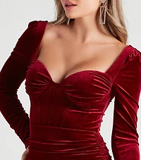 Luxe Night Out Velvet Corset Mini Dress