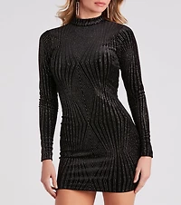 To The Nines Glitter Velvet Dress