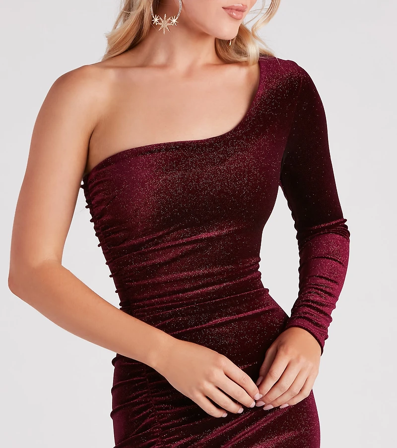 My Good Side Glitter Velvet Dress