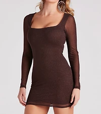 Party Time Glitter Mesh Mini Dress
