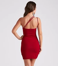 Party For One Shoulder Crepe Dress