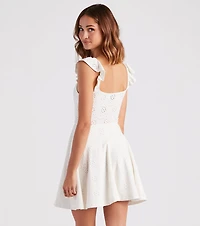 Made You Flirt Lace Skater Dress