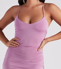Show Me Off V-Neck Slit Midi Dress