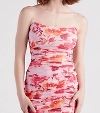 Captivate Floral Strapless Dress