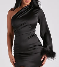 Dreamy Beauty Satin Marabou Dress