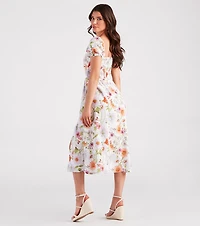 Room To Grow Floral Cutout Midi Dress
