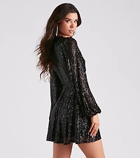 My Scene Sequin Cutout Short Dress
