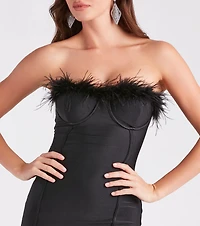 My Sultry Era Marabou Feather Mini Dress
