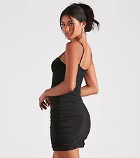 So Obsessed Rhinestone Bust Mini Dress