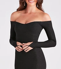 After Dark Sparkle Glitter Bodycon Mini Dress
