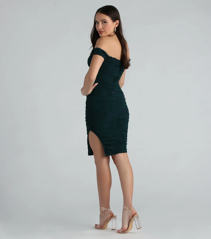 Sincerley Chic Floral Velvet Mesh Midi Dress