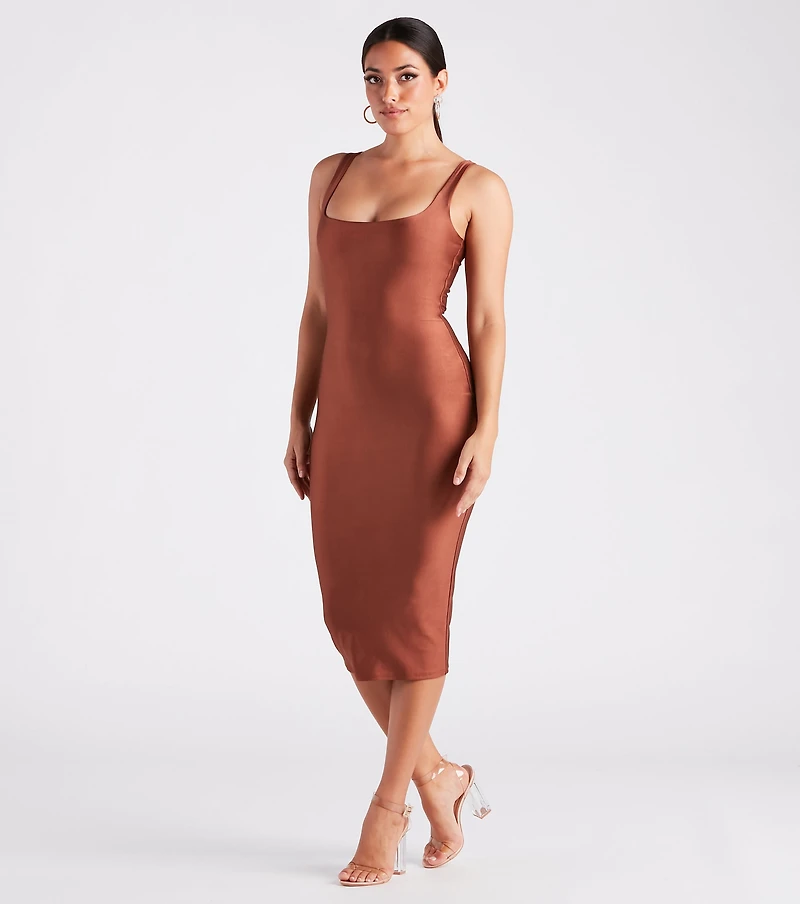 Desirable Shine Tank Midi Dress