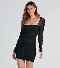 Pearl Up With Me Long Sleeve Mini Dress