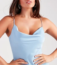Luxe Indulgence Satin A-Line Mini Dress