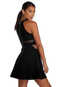 Illusion Skater Dress
