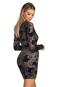 Dazzle Queen Glitter Velvet Mini Dress