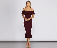 Ready And Ruffled Midi Dress