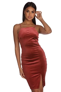 Want It All Velvet Midi Dress