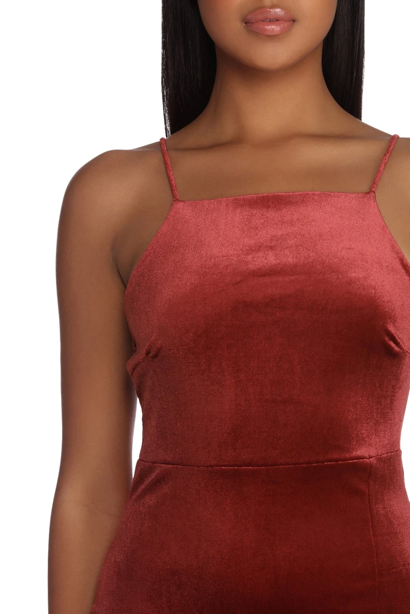 Want It All Velvet Midi Dress