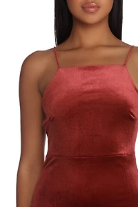 Want It All Velvet Midi Dress