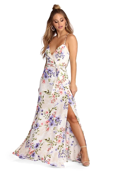 Wrapped Florals Maxi Dress