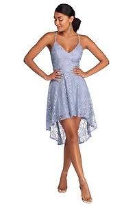 Aura Lace High Low Skater Dress