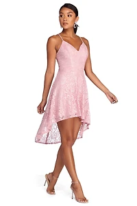Aura Lace High Low Skater Dress