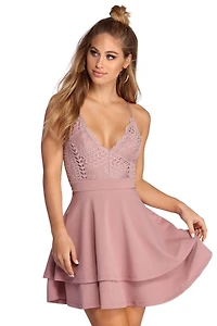 Layered Lace Skater Dress