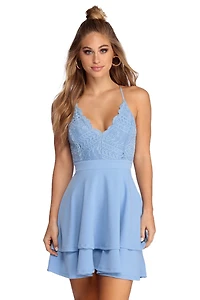 Layered Lace Skater Dress