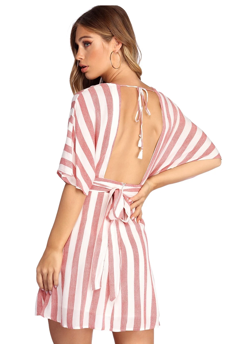 Buttoned Up Stripes Dress