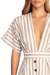 Buttoned Up Stripes Dress