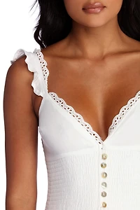 Heaven Sent Button Front Mini Dress