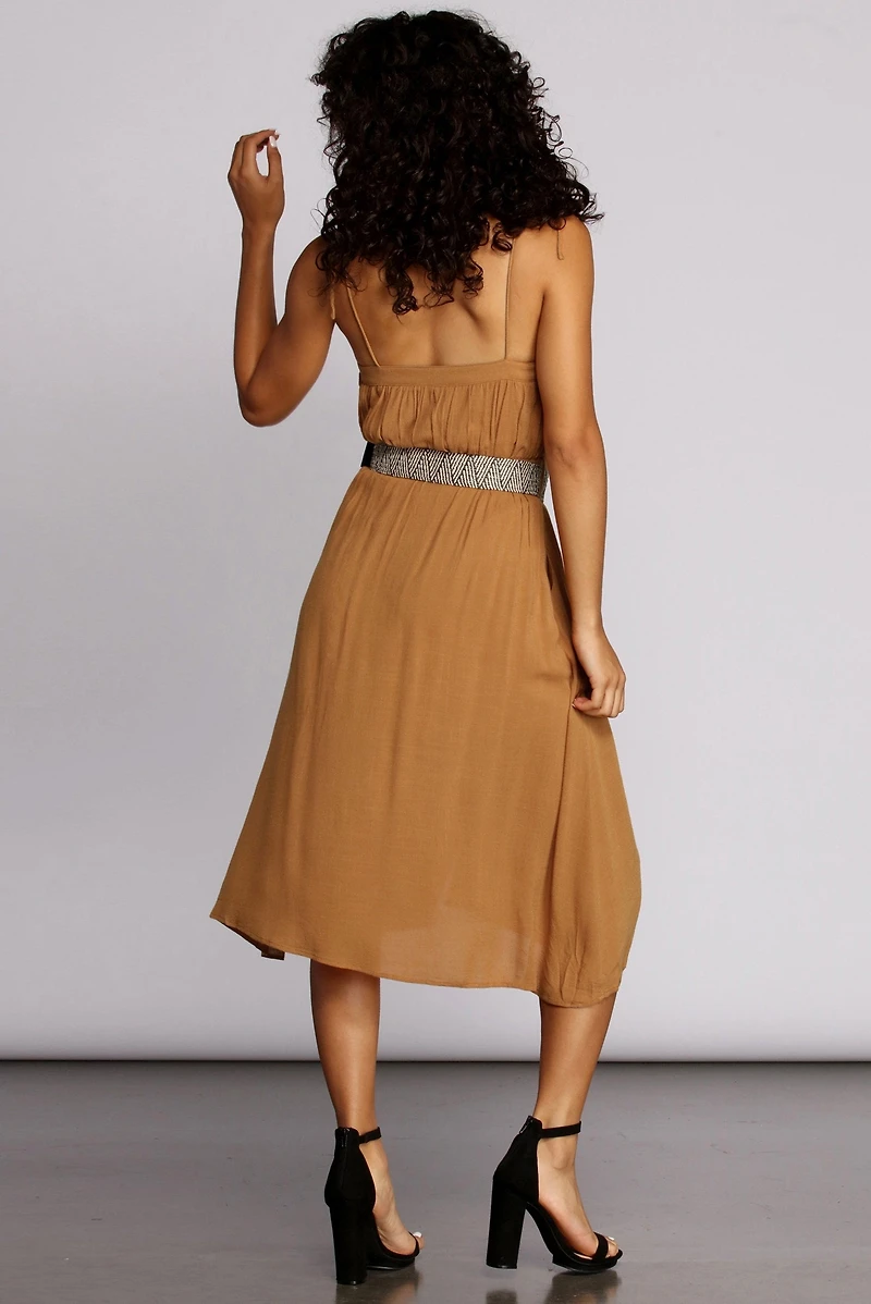 Beautifully Buttoned Midi Dress
