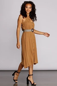 Beautifully Buttoned Midi Dress