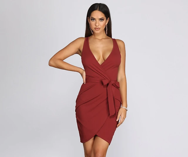 abercrombie traveler wrap mini dress Abercrombie & Fitch long sleeve wrap mini dress in brown floral