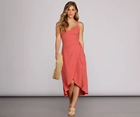 Ladies Who Brunch Wrap Midi Dress