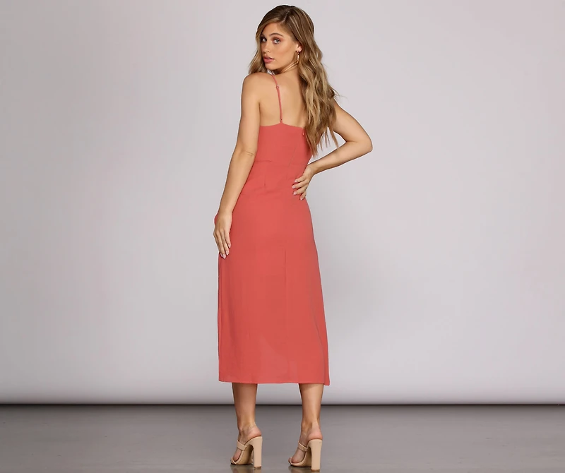 Ladies Who Brunch Wrap Midi Dress