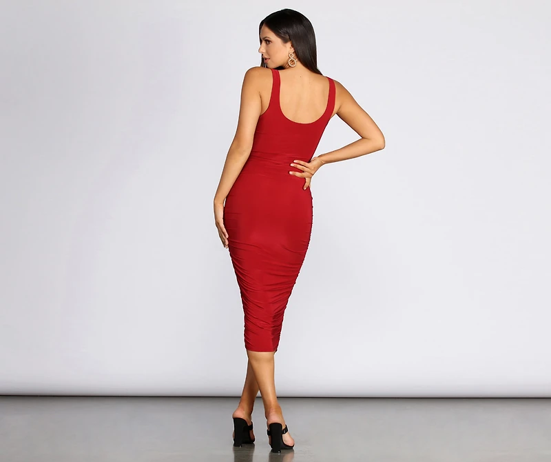 Ruched Right Midi Dress
