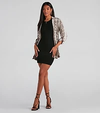 Ribbed Knit Crew Neck Bodycon Mini Dress