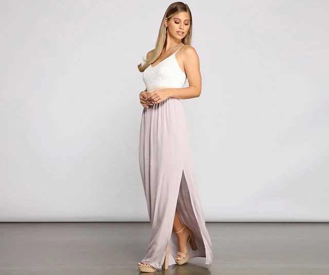 Abercrombie & Fitch Draped Sheer Waist Maxi Dress | MainPlace Mall