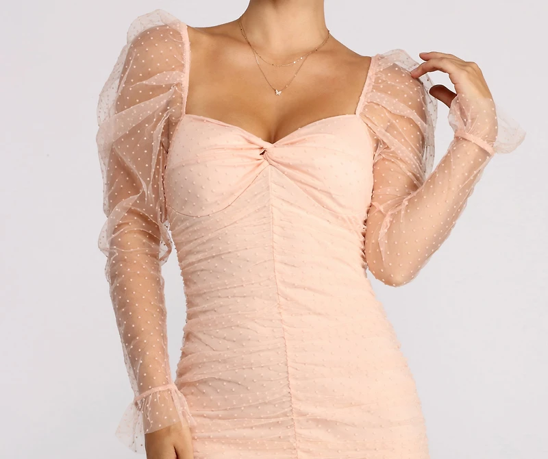 Everyone's Sweetheart Puff Sleeve Mini Dress