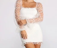 Posh Polka Dot Smocked Mini Dress