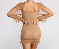 Posh Polka Dot Smocked Mini Dress