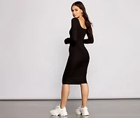 Lovin' Knit Basic Midi Dress