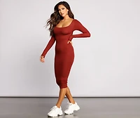 Lovin' Knit Basic Midi Dress