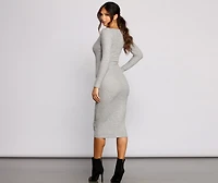 Keepin' Knit Simple Ribbed Midi Dress