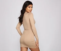 Sporty-Chic Long Sleeve Mini Dress