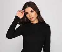 Basic Babe Ribbed Knit Mini Dress