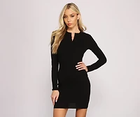 Casual Vibes Button Down Ribbed Mini Dress